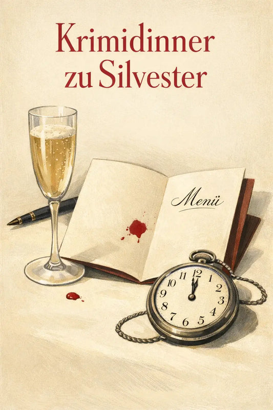 Krimidinner Silvester - Partyspiel zum Jahreswechsel - Muscheln, Leiche und Champagner
