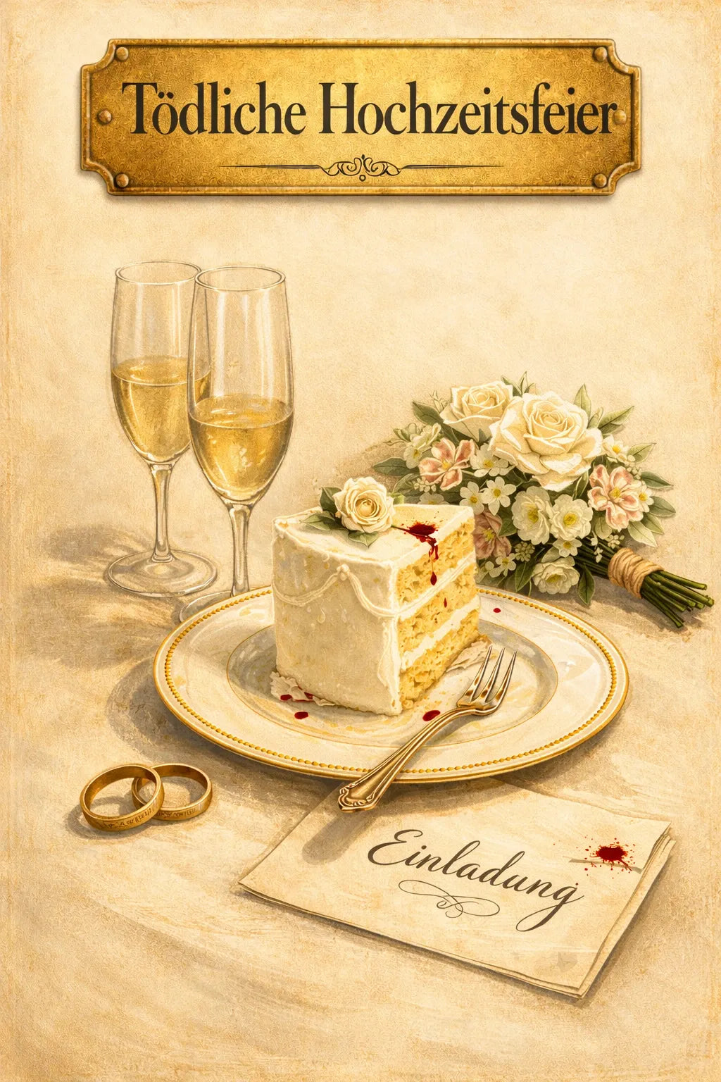 Tödliche Hochzeitsfeier - Krimidinner Zuhause - 4 Personen - Krimidinner Download als PDF